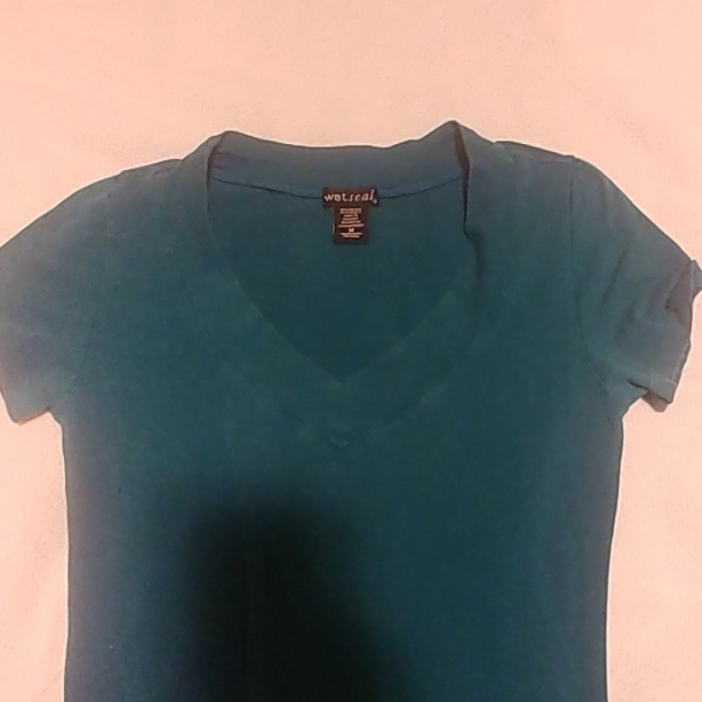 Teal V-neck